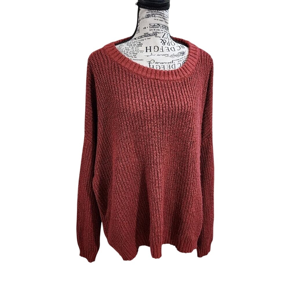 Evri cable‎ knit  thick rust red sweater plus size 4X